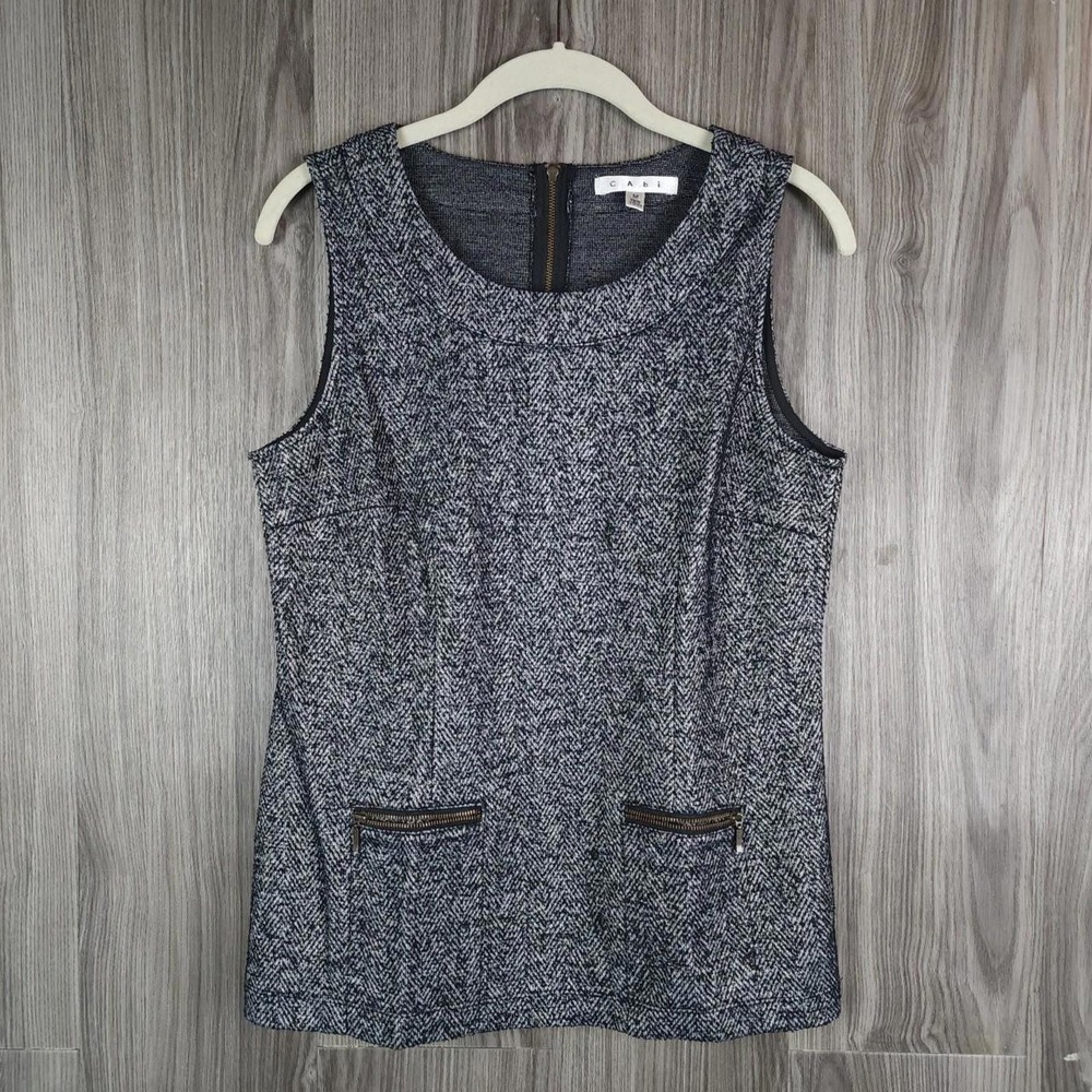 Vintage Cabi Houndstooth Sleeveless Wool‎ Blouse